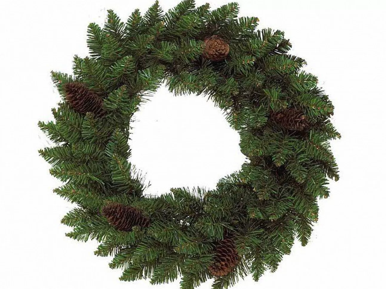 * Festoni E Ghirlande | Corona Verde Con Pigne O120Cm