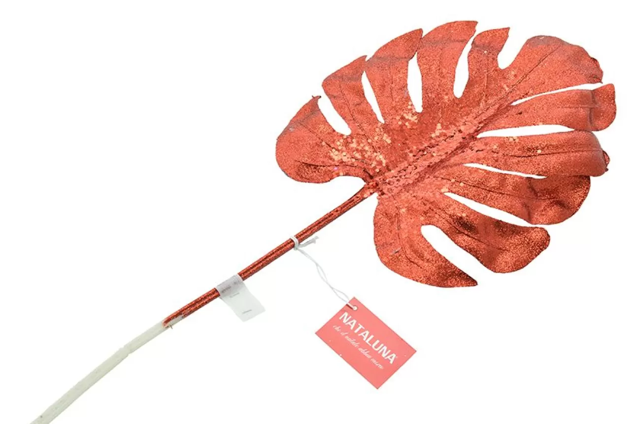 * Addobbi Di Natale | Foglia Natalizia Decorativa 60Cm Rosso