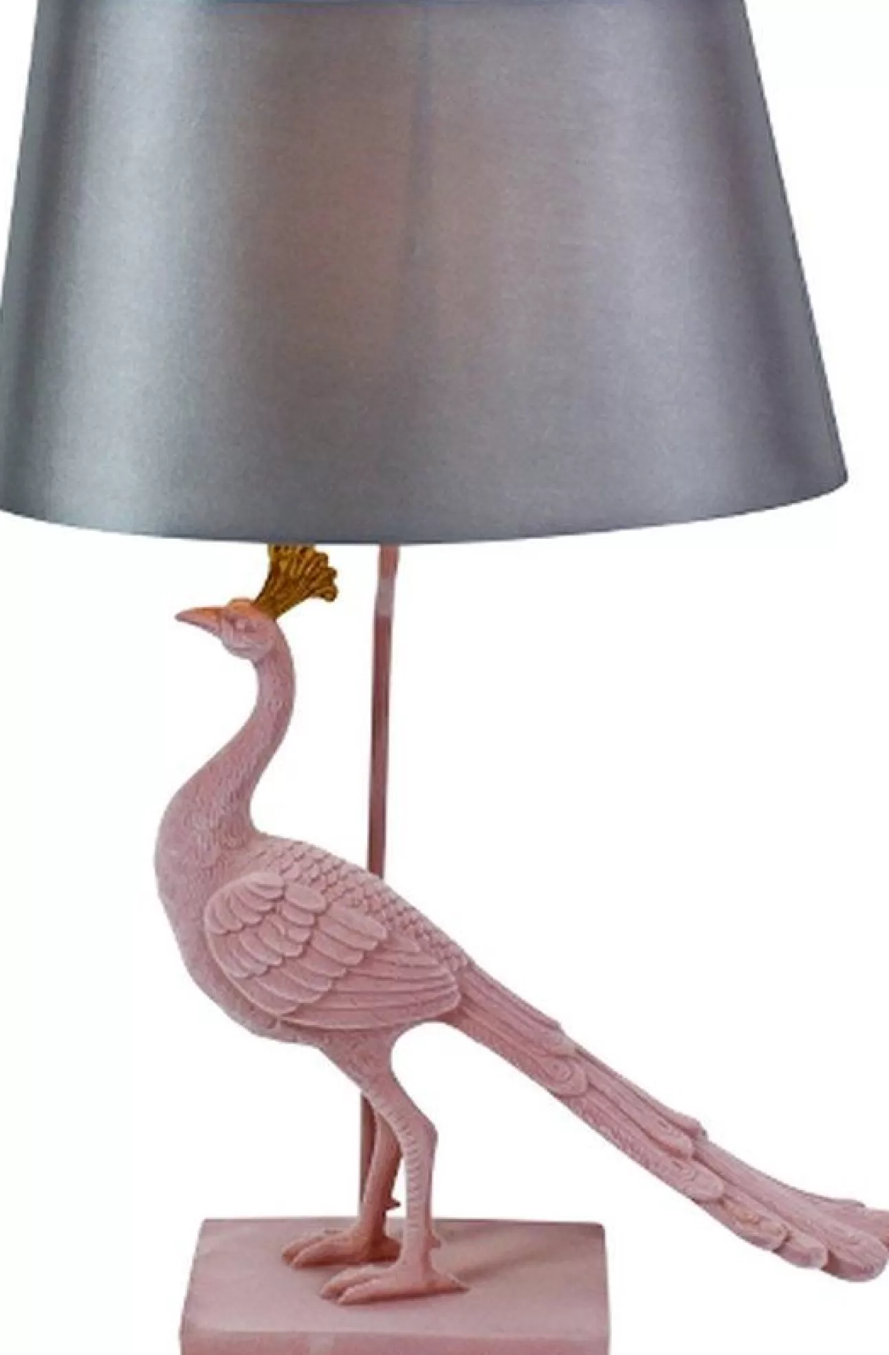 * Addobbi Di Natale | Lampada Da Tavolo Pavone 51X25,5X62Cm Rosa/Grigio