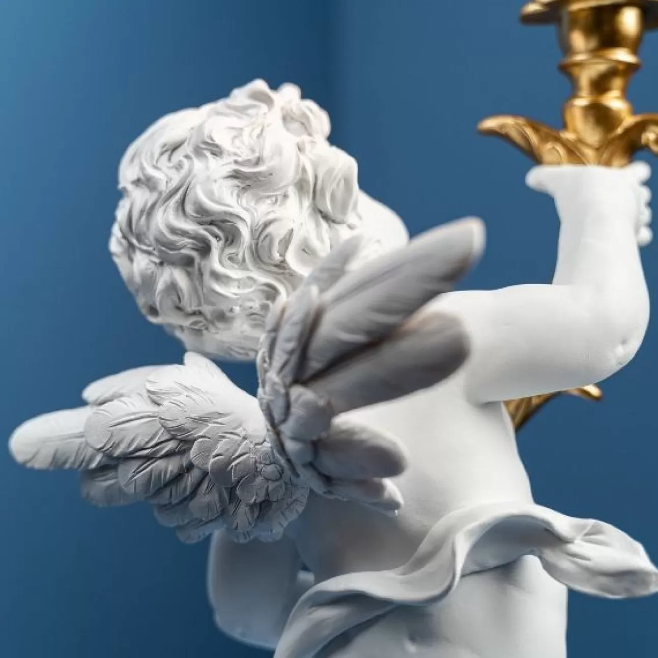 * Addobbi Di Natale | Lampada Da Tavolo Putto 23X22X49Cm Bianco/Oro