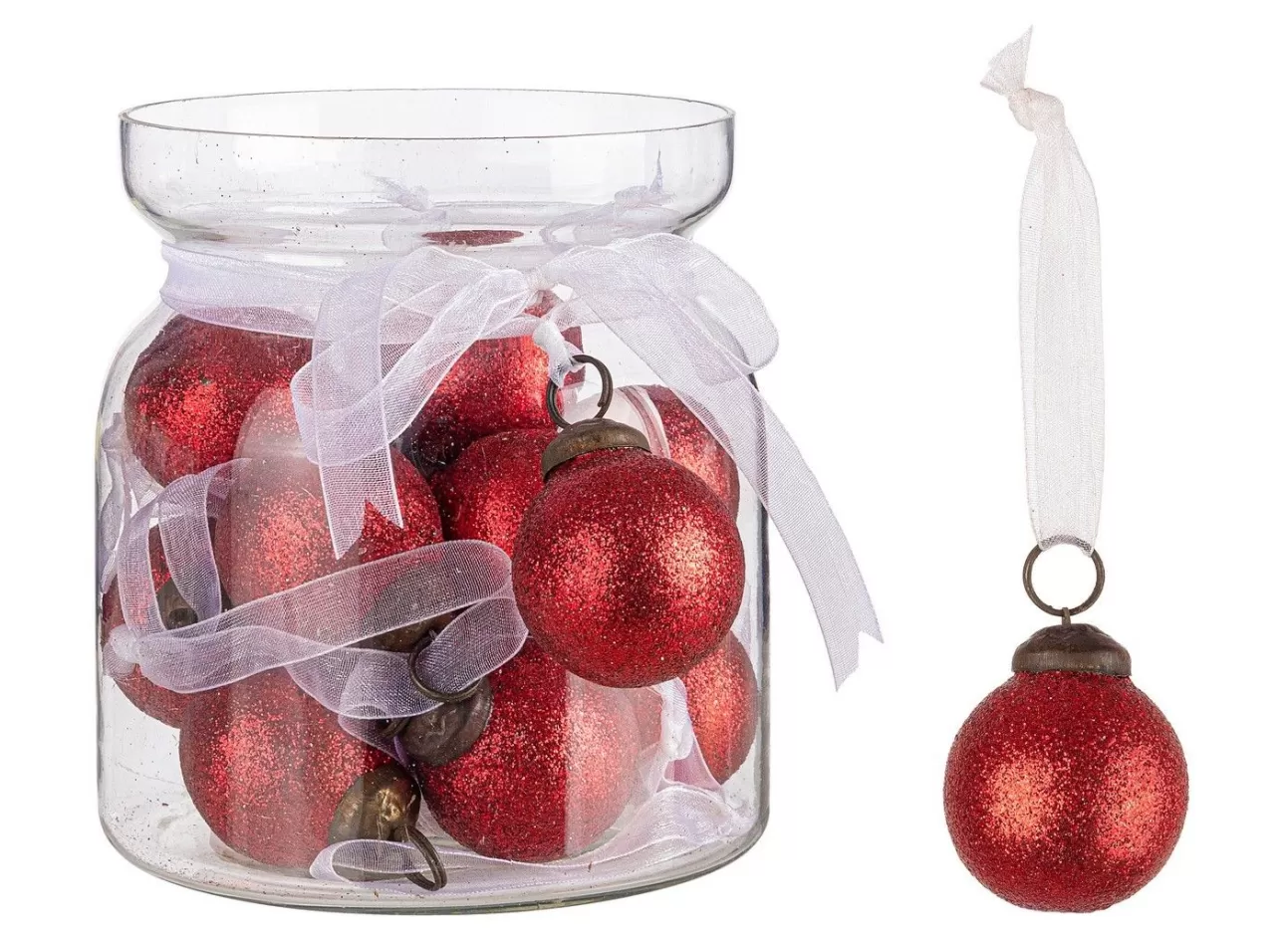 * Addobbi Di Natale | Mini Pallina Rossa Con Fiocco 2,5Xh2,5Cm