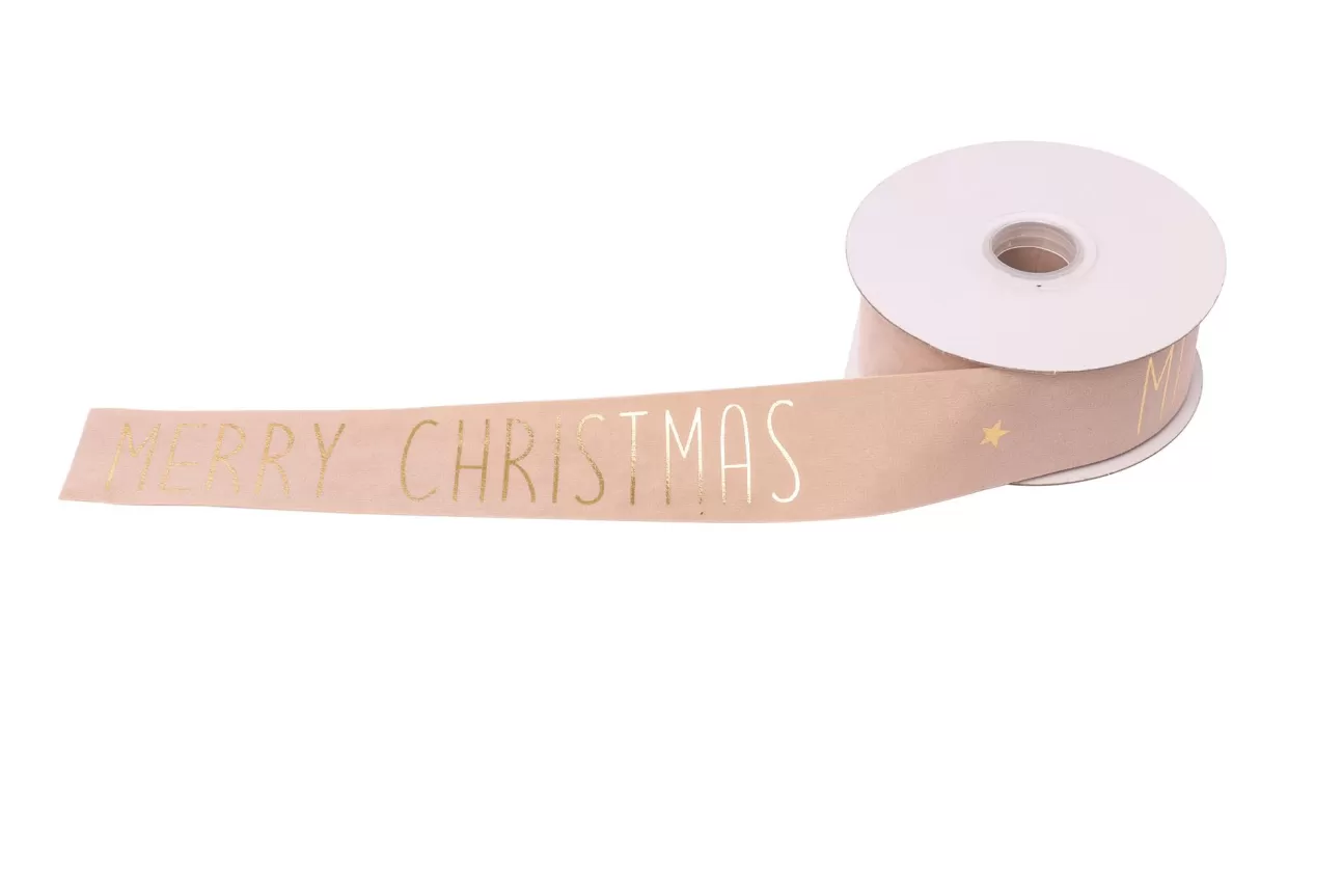 * Addobbi Di Natale | Nastro Mm.25 X Mt.10 Beige