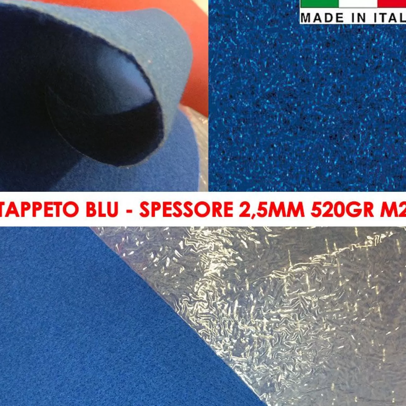 * Passatoie | Passatoia Magic Blu Con Pellicola Protettiva Mq A Scelta