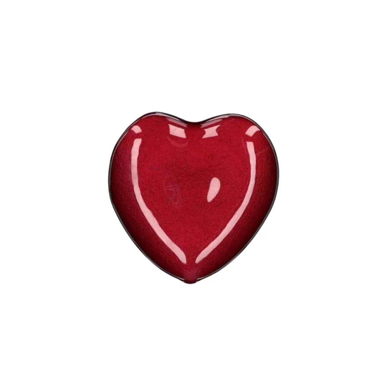 * Tavola Natalizia | Piattino Cuore Rosso In Vetro
