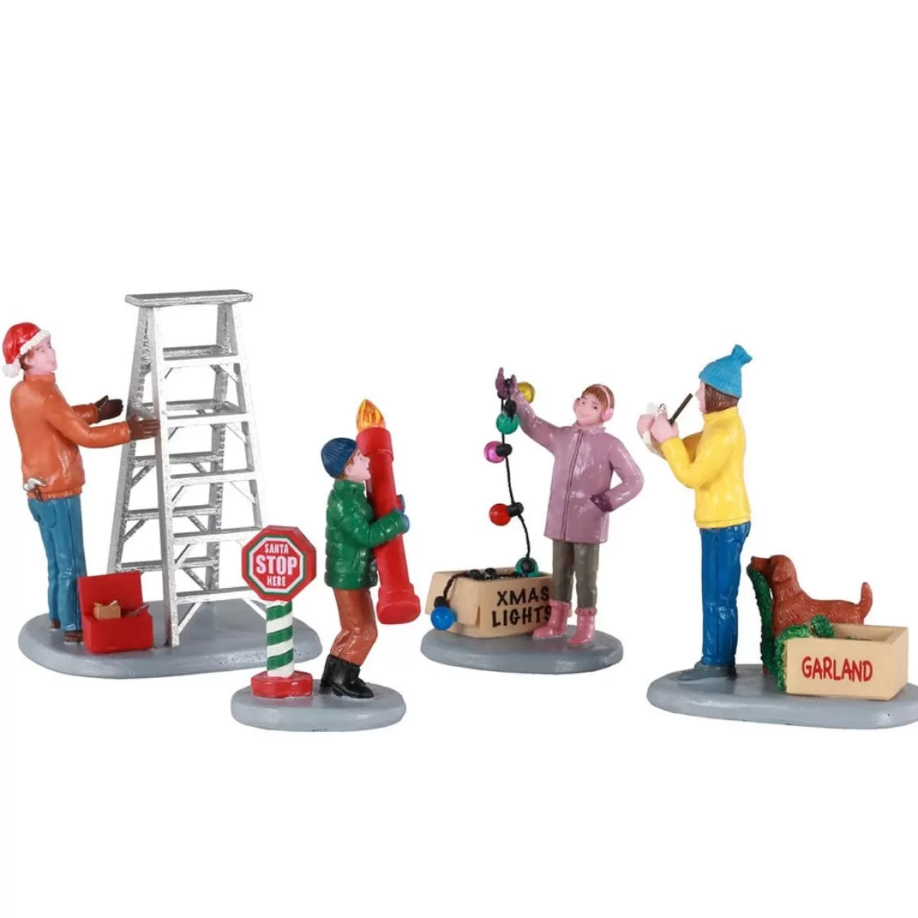 LEMAX Lemax | Prepararsi A Decorare - Getting Ready To Decorate, Set Of 4